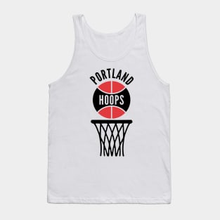 Retro Portland Hoops Black and Red Logo Tank Top